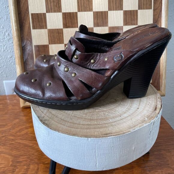 Born Leather Heeled Sandals Size 7 EUC - Picture 6 of 9